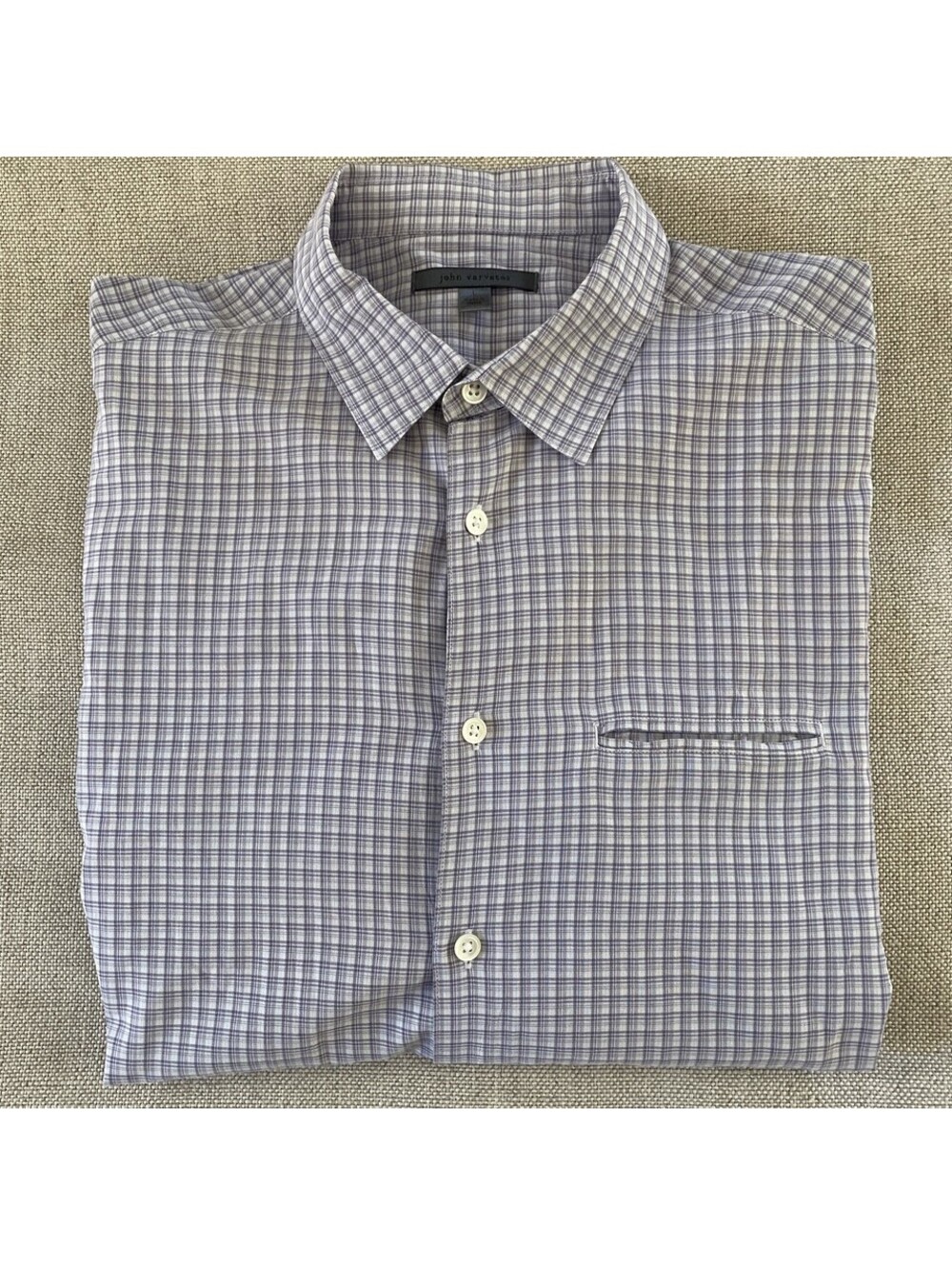 John Varvatos Paperweight Shirt Check Slit Pocket L